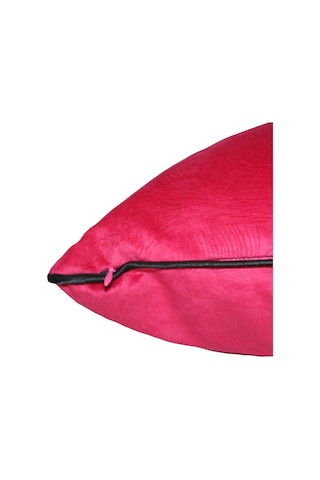 Biyeli Kırlent Yastık Kılıfı Koyu Pembe Rengi 45x45