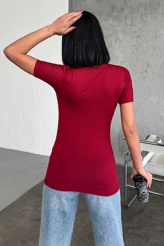 Online Kapsulavm Avm Alışveriş Rahat Ve Şık Kısa Kollu Bisiklet Yaka Likralı Viskon Penye Body Bordo Çok Renkli