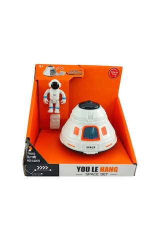 Ctoys Işıklı Uzay Kapsülü Oyuncak Seti Astronot Figürlü, Pilli Uzay Aracı Oyuncak 3+ Yaş