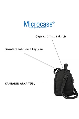 Microcase Suluk Bölmeli Çapraz Omuz Askılıklı Scooter Çantası Al5537 Siyah