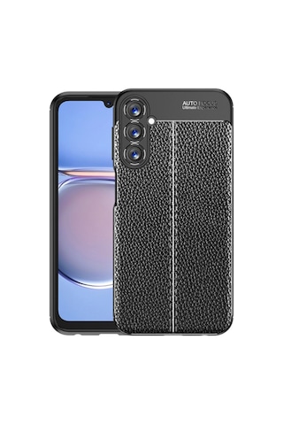 Galaxy Uyumlu A16 Kılıf Kamera Çıkıntılı Deri Görünümlü Dikiş Desenli Koruyucu Kapak