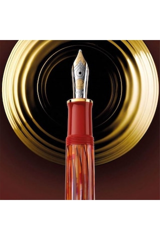 Pelikan Souveran M600 Dolma Kalem Tortoiseshell-Red F Uç 815840