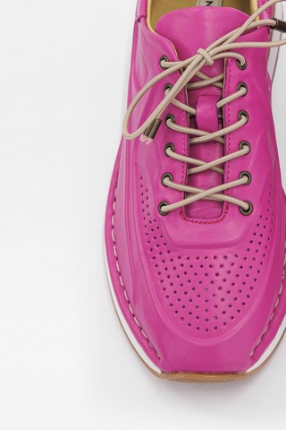 Patrice Pembe Hakiki Deri Kadın Sneaker-Pembe