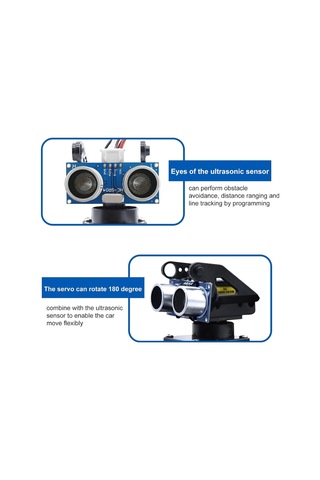 Keyestudio Keyestudıo Akıllı Araba Robotu, 4wd Programlanabilir Dıy Başlangıç Kiti Bilim Seti