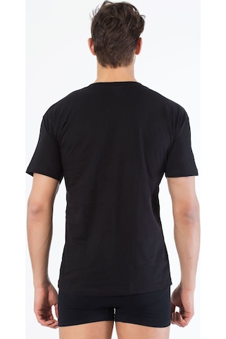 Siyah İnci Pamuklu Yuvarlak Yaka Kısa Kol T-shirt Siyah