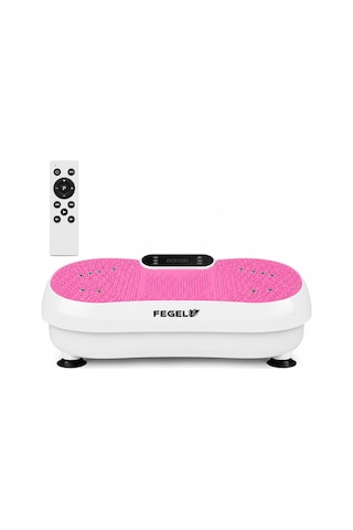 Fegel FG-6500 99 Kademeli Hoparlörlü Direnç Bantlı Uzaktan Kumandalı Titreşimli Fitness Platformu Pembe