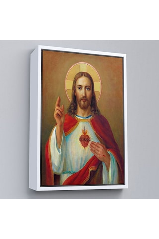 Çerçeveli İsa'nın En Kutsal Kalbi Tablosu - The Most Sacred Heart Of Jesus-6478