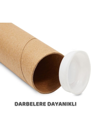 Postüp 5 Adet Kapaklı Silindir Kutu Karton Rulosu 5 Cm X 45 Cm