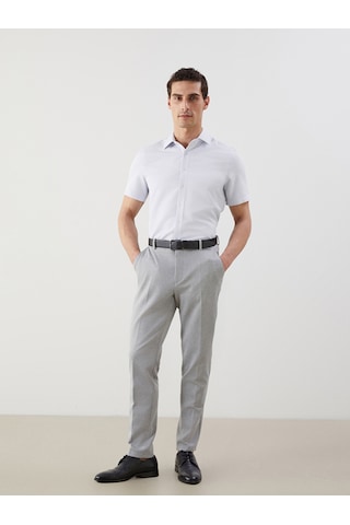 Lcw Busıness Gri Regular Fit Kısa Kollu Erkek Gömlek