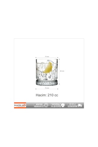 Lüx 4'Lü Elysia Viski Meşrubat Bardağı 210 CC 520014