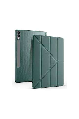 Samsung Uyumlu Galaxy Tab S10 Fe+ Plus Kılıf Kalem Bölmeli Trifolding Case X620 X626 Kapaklı