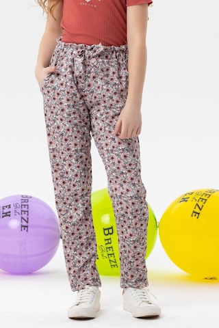 Breeze Kız Çocuk Tayt Pantolon Fiyonklu Çiçekli 1.5-5 Yaş, Ekru Ekru