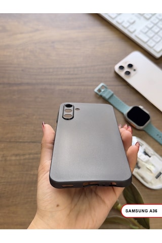Samsung Galaxy A36 Uyumlu Süper İnce Mat Ultra Thin Silikon Kılıf Siyah