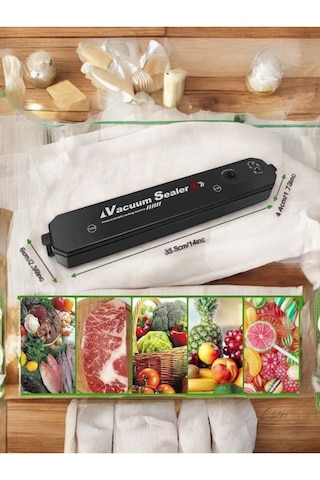 Vacuum Makinası Et Balık Gıda Vakum Ve Mühürleme Makinesi + 10 Adet Vakum Torbası