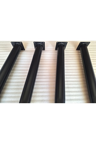 4 Adet Metal Konik Ayak Siyah 72 CM - Açılı Ayak Boru Çapı 5.1 CM