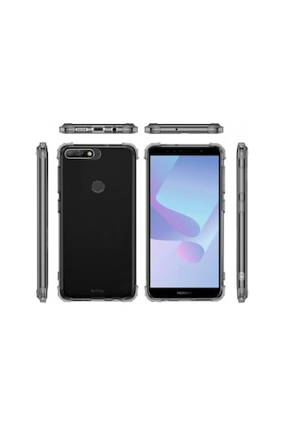 Blogy Y7 2018 İle Uyumlu Crystal Fit Kılıf Smoke Black