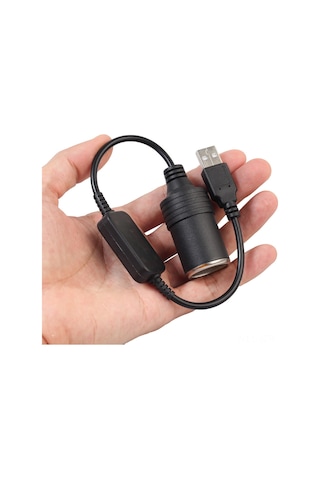 Sürüş Kaydedici Güç Kablosu Usb'den Çakmak Soketi Dişi Konektöre, Usb 5v'dan 12v'a Yükseltici Güç Adaptör Kablosu 5v'dan 12v'a 60 Cm. 1 Adet