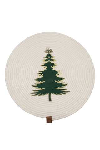 Christmas Yılbaşı Ağaç Temalı Beyaz Amerikan Servis Supla 35cm Beyaz