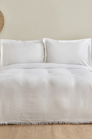 Karaca Home Minel Çift Kişilik Pike Yatak Örtüsü Seti Offwhite 200.22.04.0300 Beyaz