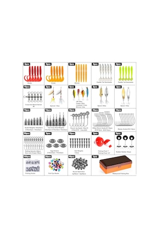 Valkyrie Profesyonel Balık Avı Seti 354 Parça Yem, Kanca, Kurşun, Sahte Yem Kutulu Full Set