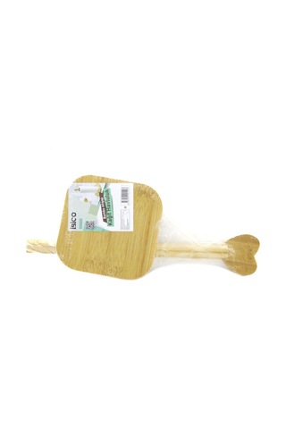 Kare Altlık 12x12cm Ahşap Bambu Kağıt Havluluk Kalp Başlı Sap 28.5cm Bx40 Ahşap - Şeffaf