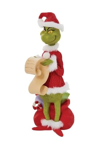 Department 56 Dr. Seuss The Grinch Checking His List Heykelcik, 22 Cm, Çok Renkli
