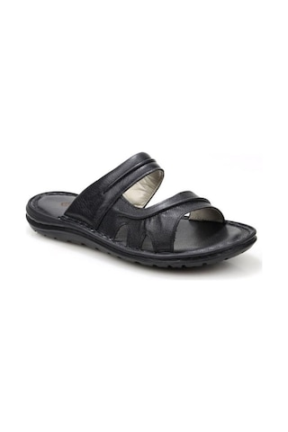 Aryan Pisagor Ps- 8700 Erkek Hakiki Deri Comfort Terlik Siyah