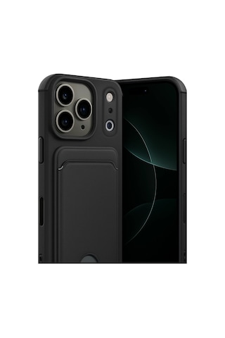 Newface - 726 - Apple Apple iPhone Uyumlu 17 Pro Max Kelvin Kartvizitli Silikon - Myceshop - - Siyah
