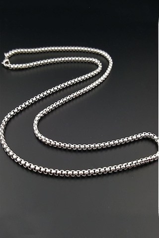 Pigado 316l Paslanmaz Çelik Zincir Erkek Kolye 70 Cm Gri