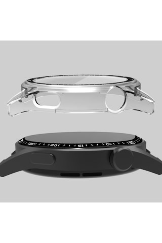 Huawei Gt3 46mm Uyumlu Temperli Cam Entegre Koruma Kasa Kristal Netlik