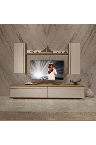 Decoraktiv Eko 7 Mdf Std Tv Ünitesi Tv Sehpası Pera - Beyaz