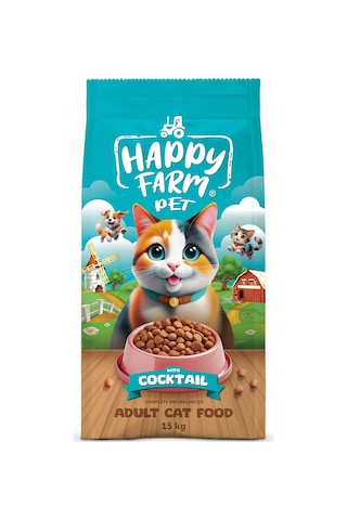Happy Farm Yetişkin Kedi Maması Kokteyl 15 Kg