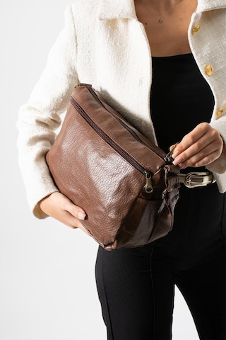Baginn Y.suni Deri Kadın Postacı Çanta Çok Cepli 30 20 Cm Vegan Deri Bayan Çapraz Askılı Omuz Çantası Taba