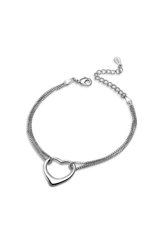 925 Ayar Gümüş Kalp Bileklik