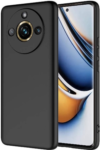 Realme 11 Pro Plus Kılıf İçi Telefonu Çizmeyen Kadife Kaplı Dışı Soft Yapılı Esnek Lansman Kapak Ryc/mara Siyah