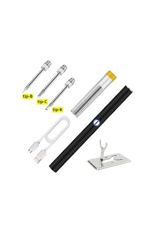 Pazly Taşınabilir Şarjlı Mini Lehim Makinesi - Usb Hızlı Isınma, Değişebilir Uçlar, Dıy & Elektronik Projeler