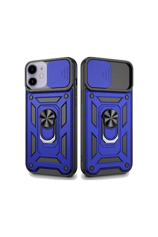 Apple Uyumlu iPhone 11 Kızaklı Kamera Korumalı Tank Kılıf