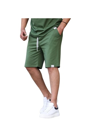 Madmext Haki-mavi-kahverengi Basic 3'lü Şort Seti E7421 Haki/mavi/kahverengi