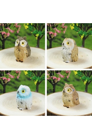 Sones 4 Adet/takım Mini Simülasyon Baykuş Bahçe Dekoratif Hayvan Süsleri