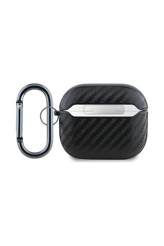 Airpods Uyumlu 3. Nesil Kılıf Redbull Lisanslı Pu Karbon Fiber Tasarımlı Askı Aparatlı Kapak Siyah