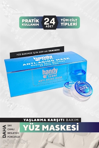 Handytowel Yaşlanma Karşıtı Kağıt Yüz Maskesi 24'lü