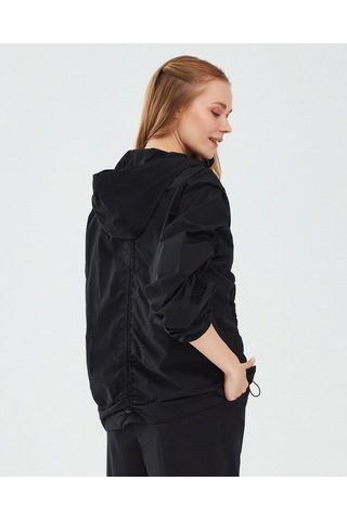 Skechers Micro Collection W Hooded Jacket Kadın Siyah Fermuarlı Eşofman Üstü S241094-001 Siyah