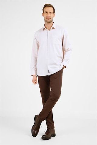 İmza Koyu Bej Sert Yaka Uzun Kol Cepli Comfort Fit Pamuklu Gömlek 1004255285 Koyu Bej