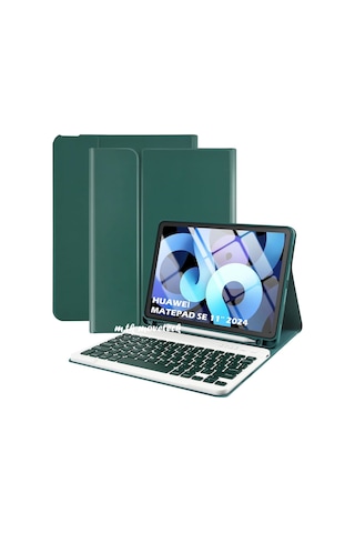 Huawei Matepad Se 11" 2024 Bluetooth Özellikli Standlı Kalem Bölmeli Klavyeli Kılıf