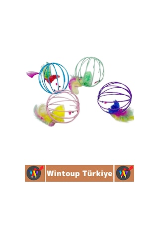 Evcil Hayvan İlgi Çekici Eğlenceli Vakit Zihinsel Gelişim Kafesli Fareli Kedi Köpek Oyun Topu 2 Adet