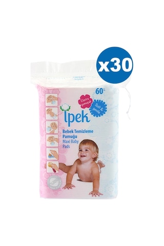 İpek Bebek Temizleme Pamuğu 60 x 30 Paket