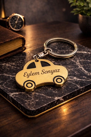 Çelik Araba Model Anahtarlık Kişiye Özel Şık Ve Modern No 20001