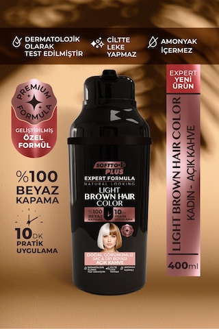 Softto Plus Expert Women Light Brown Hair Color Açık Kahverengi Geliştirilmiş Formül Doğal Görünüm 400 Ml