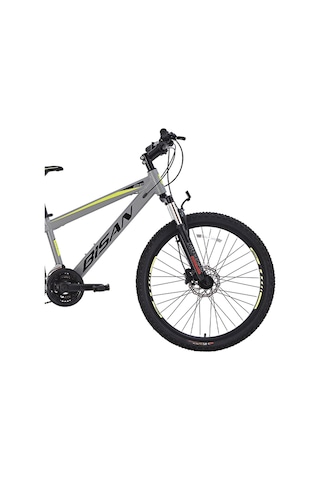 Bisan Cooper Dağ Bisikleti 35 Cm Hd 26 Jant 21 Vites Açık Gri Siyah Sarı Açık Gri Sarı