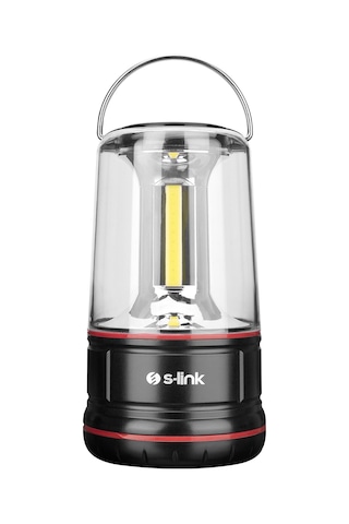 S-Link Sl-F926 3 Cob Ledli 3*Aa Pilli Kamp Feneri Siyah